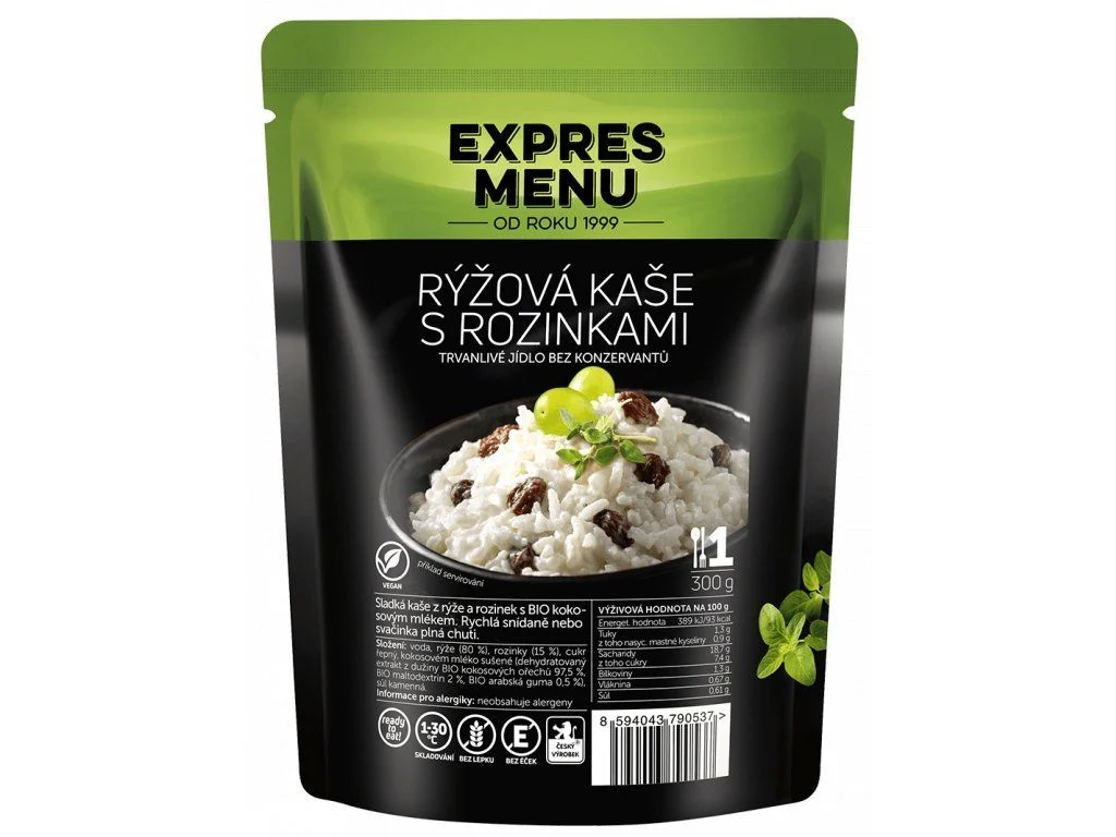 Rýžová kaše s rozinkami 1 PORCE