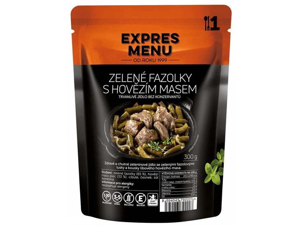 Zelené fazolky s hovězím masem 1 PORCE